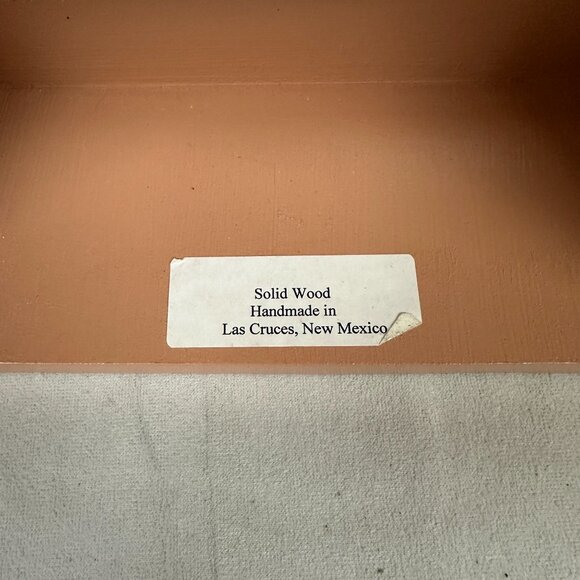 Handcrafted Southwest Style Wooden Tissue Box Cover Brown Las Cruces New Mexico - Picture 2 of 6